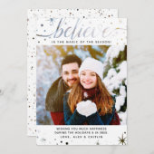 Cartes Pour Fêtes Annuelles Croyez en l'effet Magic Photo-Matching Text (Devant / Derrière)