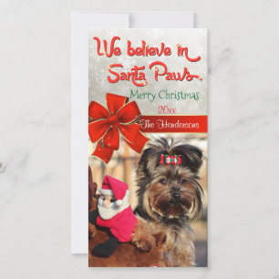 Cartes Pour Fêtes Annuelles Croyez en Père Noël Paws Photo