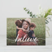 Cartes Pour Fêtes Annuelles Croyez Joyeux Noël Photo moderne (Debout devant)