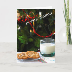 Cartes Pour Fêtes Annuelles Croyez - les biscuits et le lait de Noël pour Père