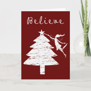 Cartes Pour Fêtes Annuelles Croyez Noël de fée d'art