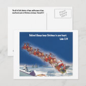 Cartes Pour Fêtes Annuelles Croyez—Père Noël et son renne (Devant / Derrière)