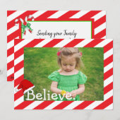 Cartes Pour Fêtes Annuelles Croyez, Photo de Noël vacances (Devant / Derrière)