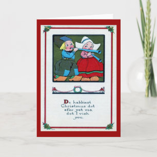 Cartes Pour Fêtes Annuelles Cru 1916 de salutation de Noël néerlandais
