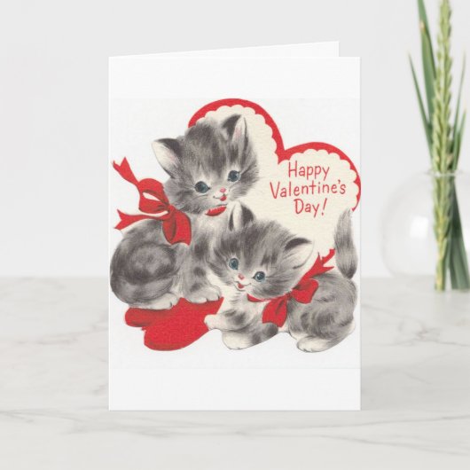 Cartes Pour Fêtes Annuelles Cru - chatons de Saint-Valentin, (Devant)