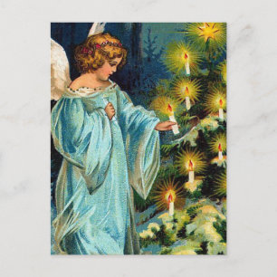 Cartes Pour Fêtes Annuelles Cru "d'arbre d'ange et de Noël"