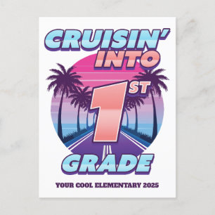 Cartes Pour Fêtes Annuelles Cruisin’ Retour à l’école 1ère année
