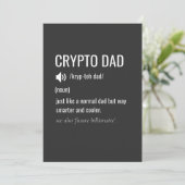 Cartes Pour Fêtes Annuelles Crypto Papa Définition Bitcoin HODL Fête des pères (Debout devant)