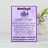 Cartes Pour Fêtes Annuelles Crystal Signification Card - Améthyste (Debout devant)