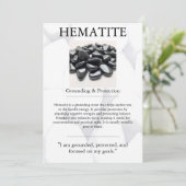 Cartes Pour Fêtes Annuelles Crystal Signification Card - Hematite (Debout devant)