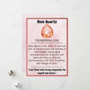 Cartes Pour Fêtes Annuelles Crystal Signification Card - Quartz Rose