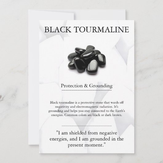 Cartes Pour Fêtes Annuelles Crystal Signification Card - Tourmaline Noir (Devant)