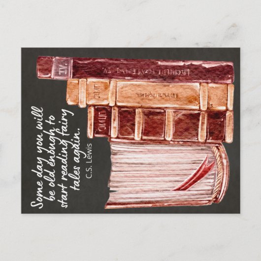 Cartes Pour Fêtes Annuelles CS Lewis Livres Lecture (Devant)