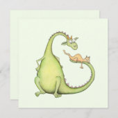 Cartes Pour Fêtes Annuelles Cuando un dragón encuentra un gato en su cola (Devant / Derrière)