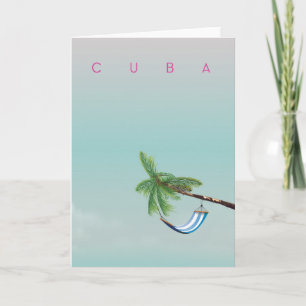 Cartes Pour Fêtes Annuelles Cuba Hammock imprimé de vacances de style Vintage.