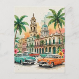 Cartes Pour Fêtes Annuelles Cuba Vintage Travel - Salutations de La Havane