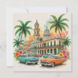 Cartes Pour Fêtes Annuelles Cuba Vintage Travel - Salutations de La Havane