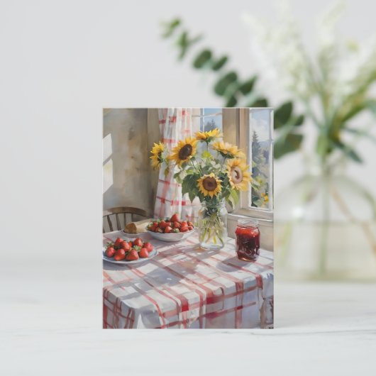 Cartes Pour Fêtes Annuelles Cuisine de ferme aquarelle Tableau C (Debout devant)