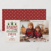 CARTES POUR FÊTES ANNUELLES CUISINE DE NOËL CHEER PHOTO UNIQUE (Devant / Derrière)