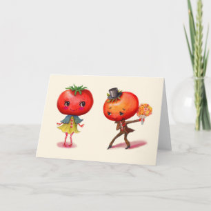 Cartes Pour Fêtes Annuelles Cuisine de tomate kitschy Cute Couple
