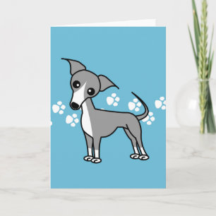 Cartes Pour Fêtes Annuelles Cuisine italienne Greyhound Cartoon Blue