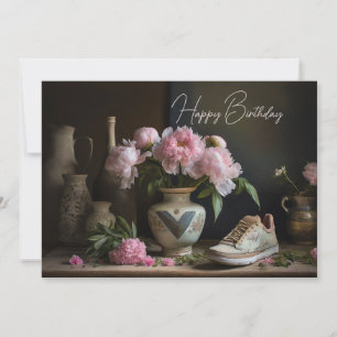Cartes Pour Fêtes Annuelles Cuisine rustique rose avec chaussure vintage