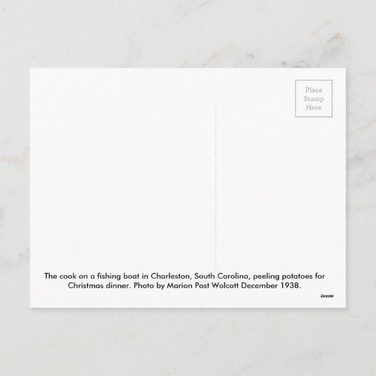 Cartes Pour Fêtes Annuelles Cuisinier de bateau de pêche - Noël 1938 (Dos)