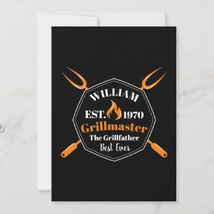 Cartes Pour Fêtes Annuelles cuisinier maître grill personnalisé