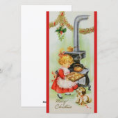 Cartes Pour Fêtes Annuelles Cuisinières de Noël à la maison (Devant / Derrière)