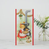 Cartes Pour Fêtes Annuelles Cuisinières de Noël à la maison (Debout devant)