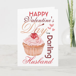 Cartes Pour Fêtes Annuelles Cupcake cerise coeur rose dessert romantique DO-IT