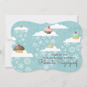 Cartes Pour Fêtes Annuelles Cupcake cookie nuage de Noël de la cuisine de
