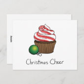 Cartes Pour Fêtes Annuelles Cupcake de Noël (Devant / Derrière)