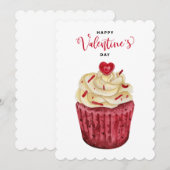 Cartes Pour Fêtes Annuelles Cupcake de velours rouge | Saint Valentin (Devant / Derrière)