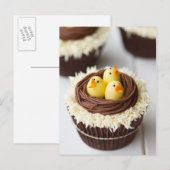 Cartes Pour Fêtes Annuelles Cupcakes de Pâques (Devant / Derrière)
