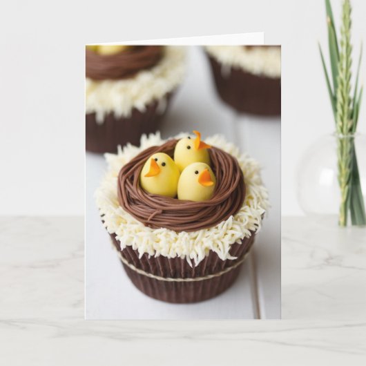 Cartes Pour Fêtes Annuelles Cupcakes de Pâques (Devant)