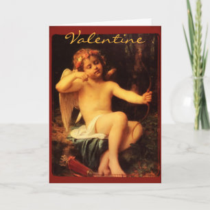 Cartes Pour Fêtes Annuelles Cupidon avec l'image Valentine de beaux-arts d'arc
