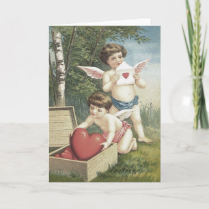 Cartes Pour Fêtes Annuelles Cupidon Chérubin Ange Boîte Cœur Saint-Valentin