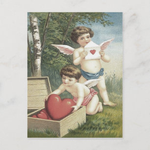 Cartes Pour Fêtes Annuelles Cupidon Chérubin Ange Boîte Cœur Saint-Valentin