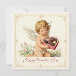Cartes Pour Fêtes Annuelles Cupidon Vintage – Timbre de la Saint-Valentin