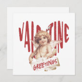 Cartes Pour Fêtes Annuelles Cupidon Vœux de la Saint-Valentin Cœur Rouge Amour (Devant / Derrière)