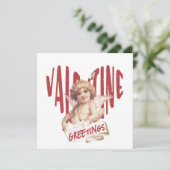 Cartes Pour Fêtes Annuelles Cupidon Vœux de la Saint-Valentin Cœur Rouge Amour (Debout devant)