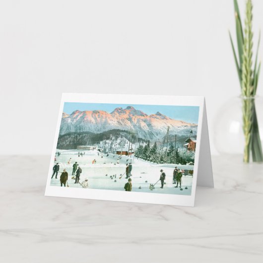 Cartes Pour Fêtes Annuelles Curling en Suisse (Devant)
