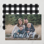 Cartes Pour Fêtes Annuelles Cursive Script Winter White Full Photo (Devant / Derrière)