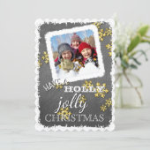 Cartes Pour Fêtes Annuelles Custom Avoir Holly Jolly Noël Sur Blackboard (Debout devant)