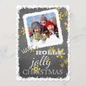 Cartes Pour Fêtes Annuelles Custom Avoir Holly Jolly Noël Sur Blackboard (Devant)