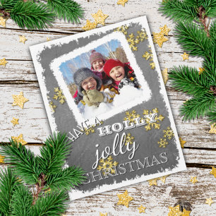 Cartes Pour Fêtes Annuelles Custom Avoir Holly Jolly Noël Sur Blackboard