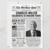 Cartes Pour Fêtes Annuelles Custom Back in 1937 Newspaper Birthday Card, Trend (Devant)