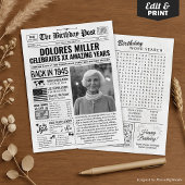 Cartes Pour Fêtes Annuelles Custom Back in 1945 Newspaper Birthday Card, Trend