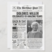 Cartes Pour Fêtes Annuelles Custom Back in 1947 Newspaper Birthday Card, Trend (Devant)